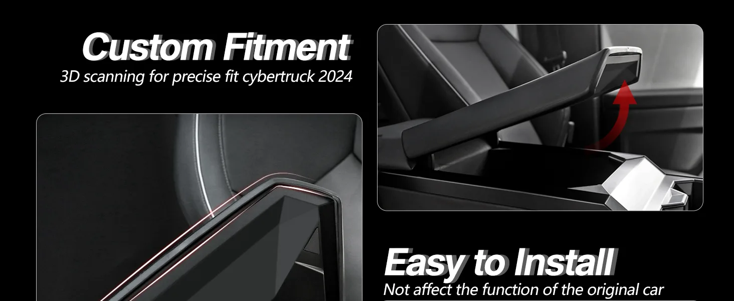 Foronetry TPE Center Console Armrest Cover for Tesla Cybertruck 2024