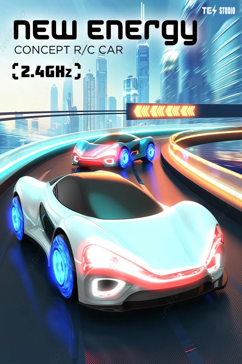 Tesla Remote Control Car Electric Gesture Sensing Toy Drift Spray Drift Stunt Car with Light Kids Gift for Children Boys Girls