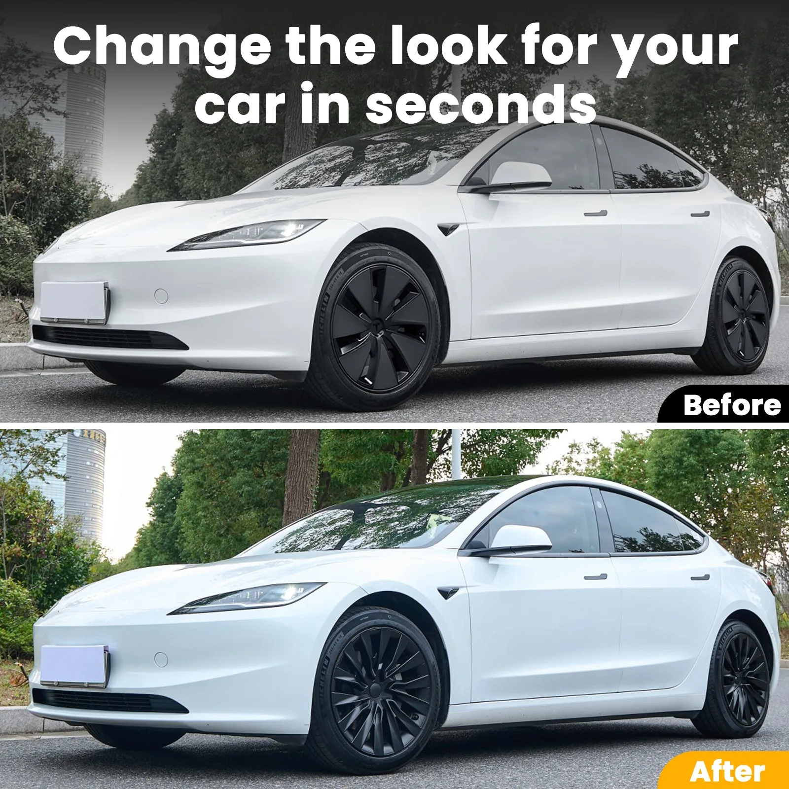 18'' X Style Rim Protector Hub Cap (2023-2025) For Tesla Model 3 Highland