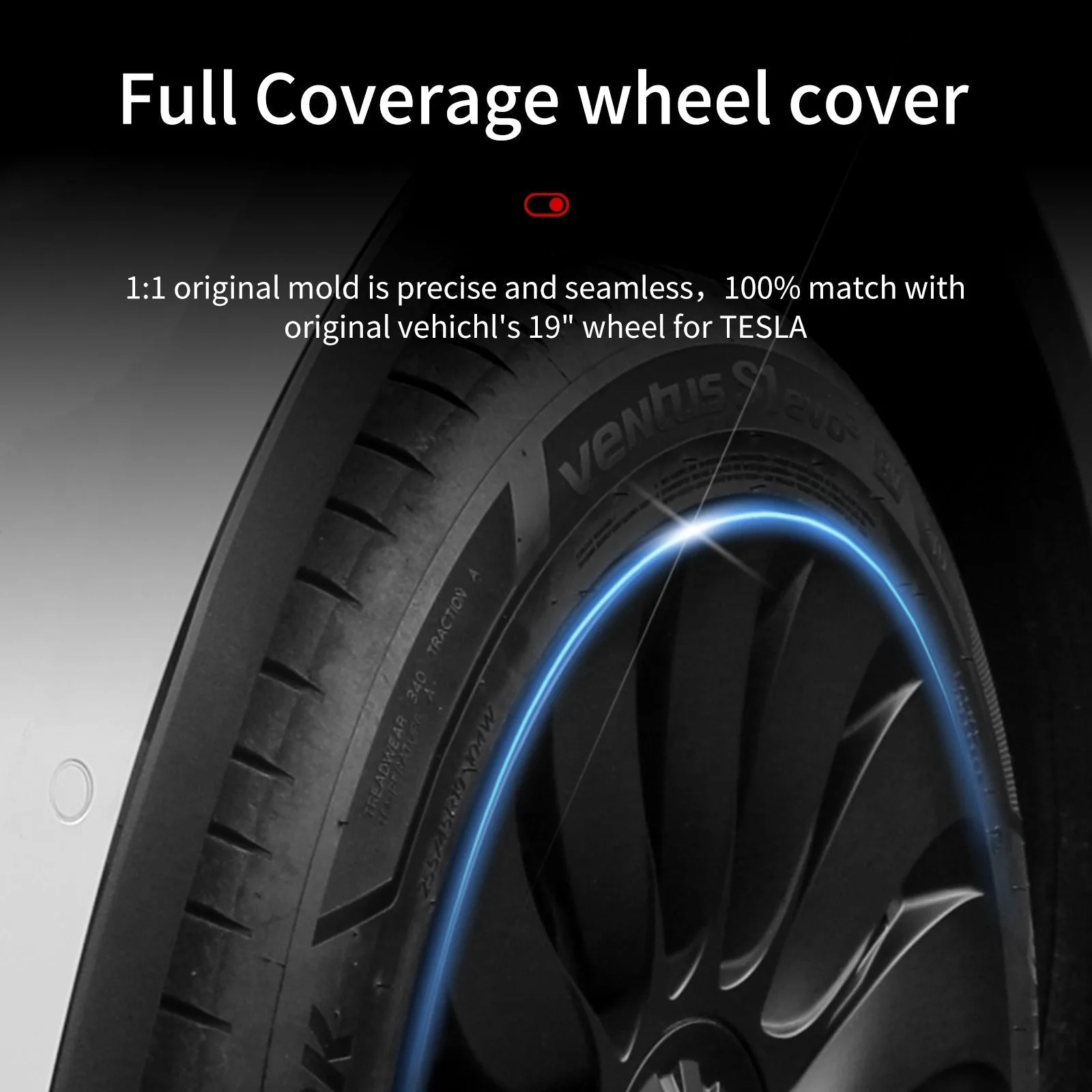 Tesla Model Y Wheels 19'' Storm Style Wheel Cap Covers Model Y Center Caps Aapexgear® (2020-2024 Year)
