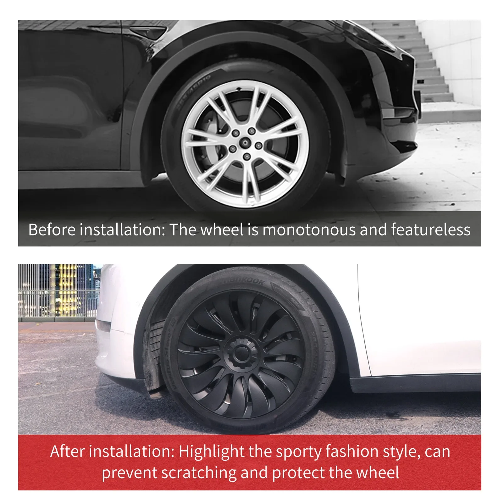 Tesla Model Y Wheels 19'' Storm Style Wheel Cap Covers Model Y Center Caps Aapexgear® (2020-2024 Year)