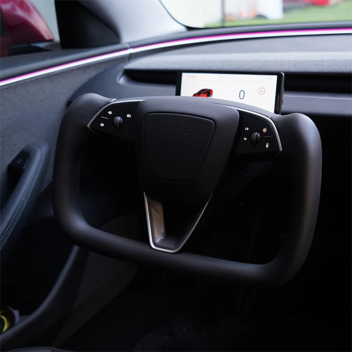 Model 3 Highland / Model Y Juniper Yoke Plaid Steering Wheel