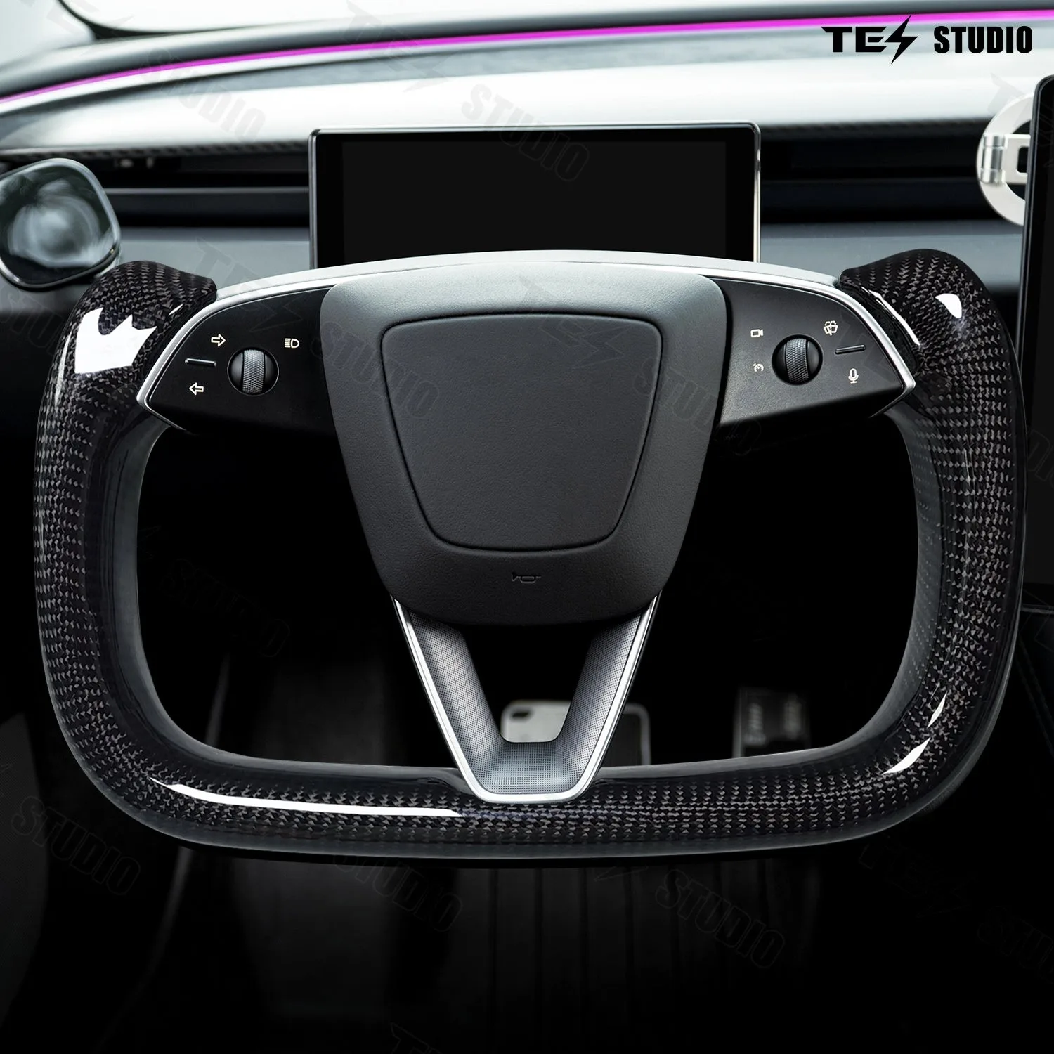 Tesla Model 3 Highland Yoke Steering Wheel Real Carbon Fiber Steering Wheel Aapexgear