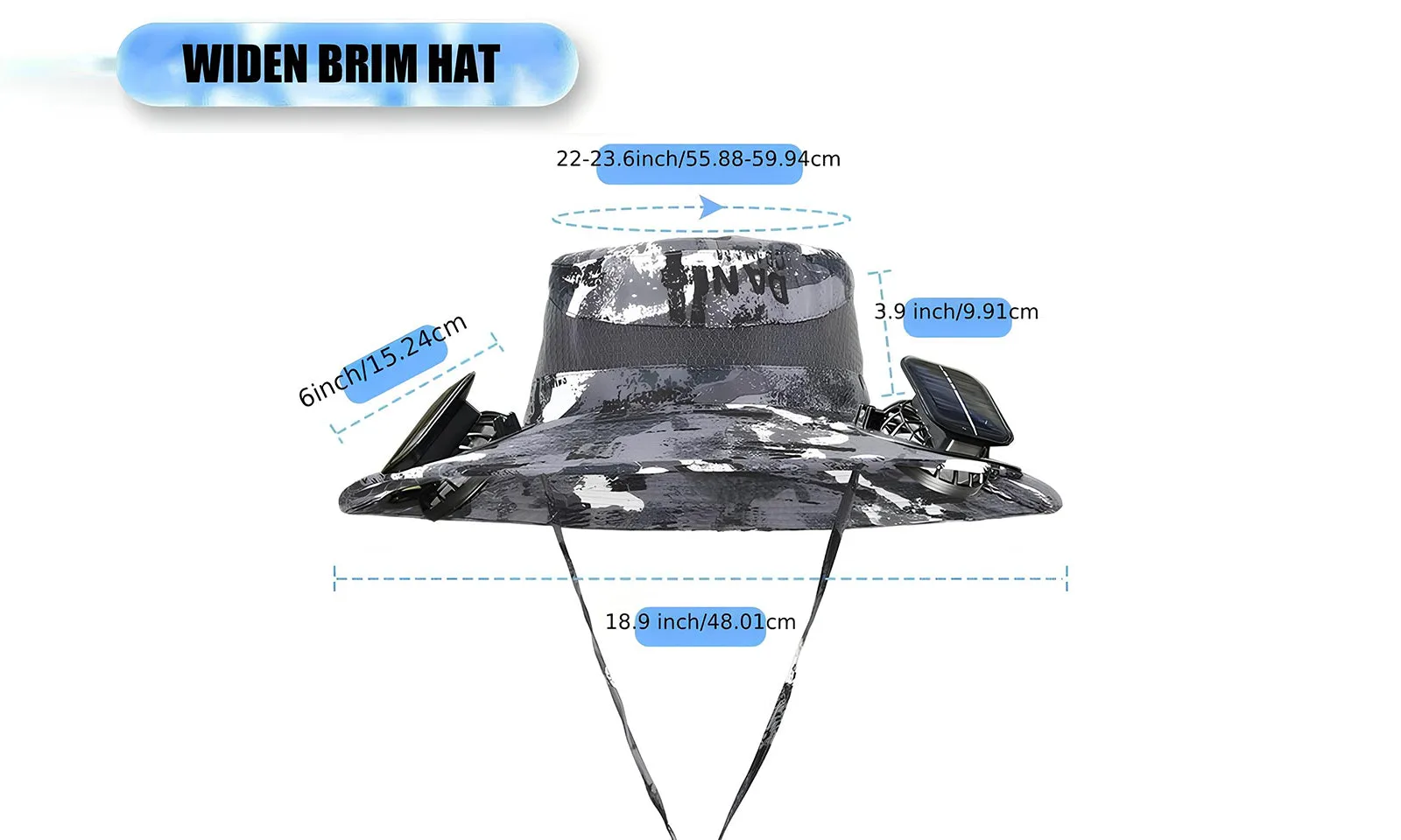 Solar-Powered Cooling Hat with USB Fan Outdoor Wide Brim Hat Aapexgear®