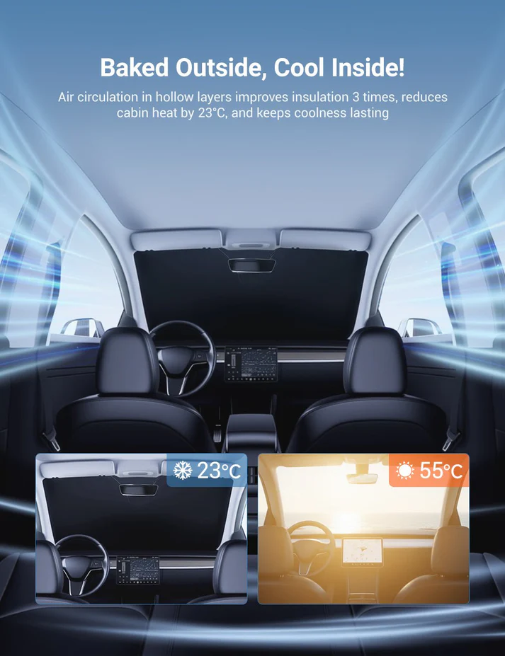Front Windshield Sunshade for Model 3 / Model Y