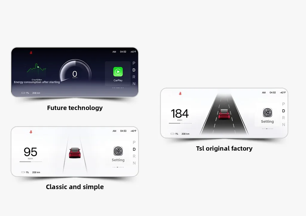 Tesla Model 3/3 Highland Model Y/Y Juniper F9 Pro CarPlay Screen Dashboard Display Aapexgear®