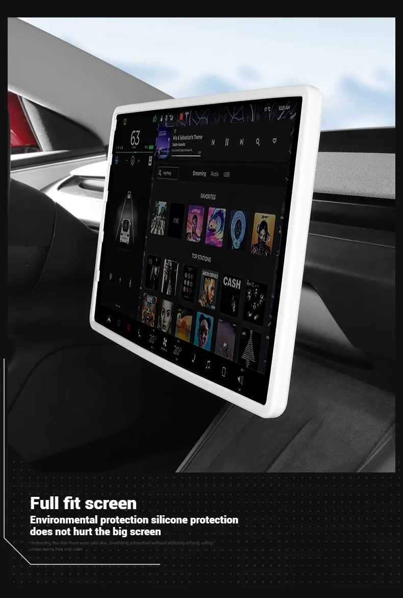 Tesla Interior Accessories Model 3 Highland Model Y Juniper Silicone Central Screen Protector Frame Aapexgear®