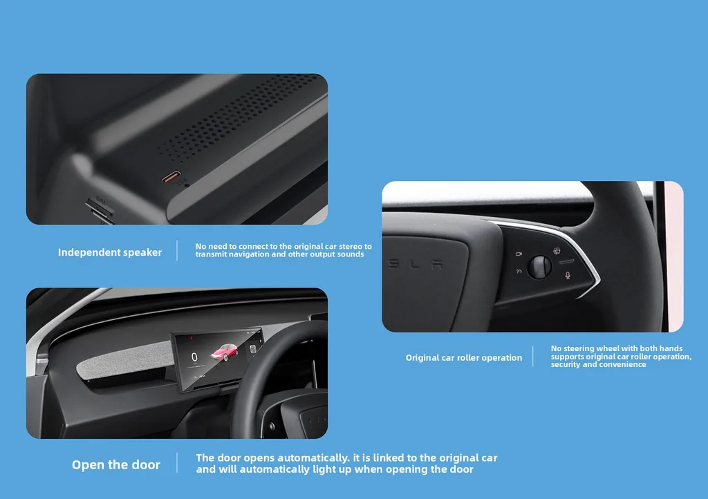 Tesla Model 3/3 Highland Model Y/Y Juniper F9 Pro CarPlay Screen Dashboard Display Aapexgear®