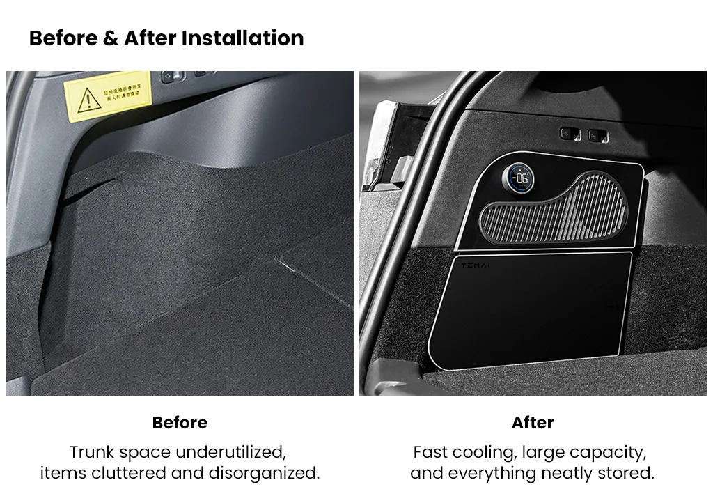 Trunk Fridge Hidden Cooler Car Mini Refrigerator for Tesla Model Y /Model Y Juniper