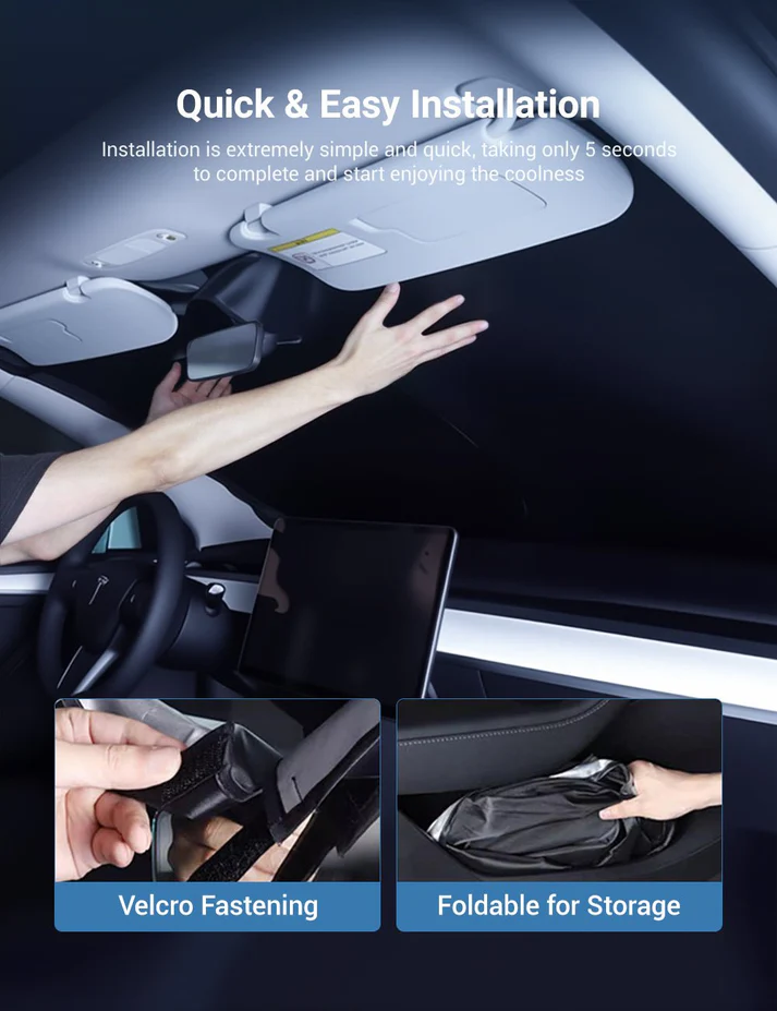 Front Windshield Sunshade for Model 3 / Model Y