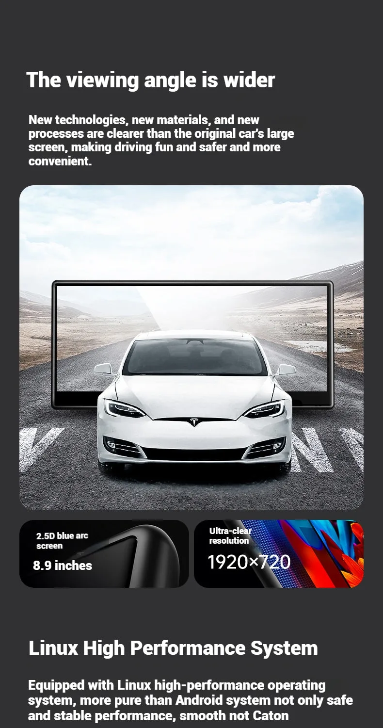 Tesla Accessories Model 3 Highland Dashboard Screen Tesla Model 3 Highland Interior Accessories CarPlay Screen Aapexgear®
