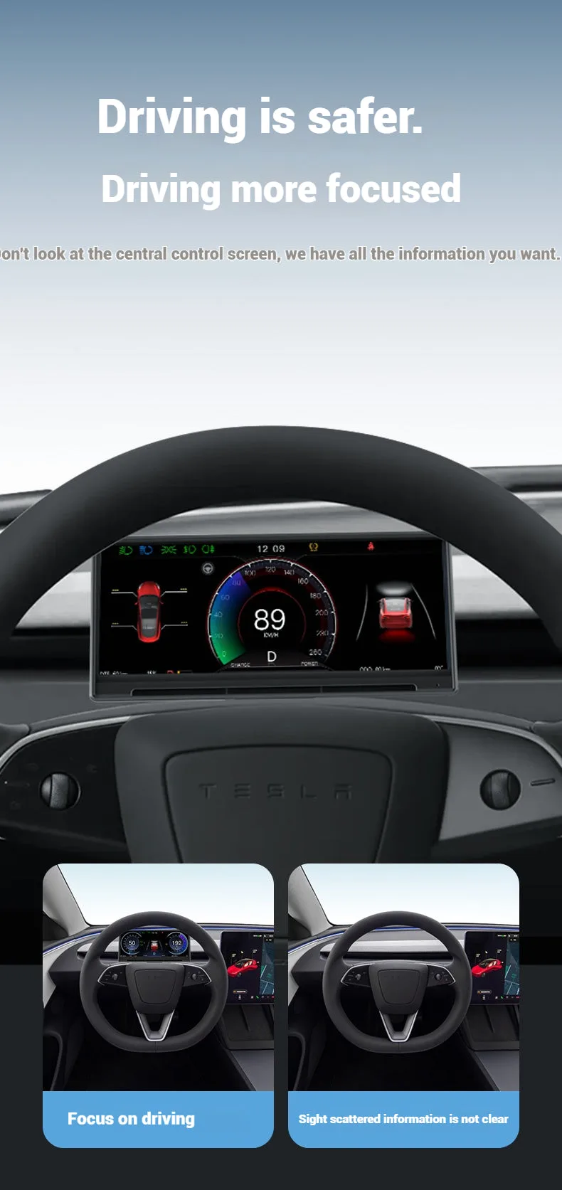 Tesla Accessories Model 3 Highland Dashboard Screen Tesla Model 3 Highland Interior Accessories CarPlay Screen Aapexgear®