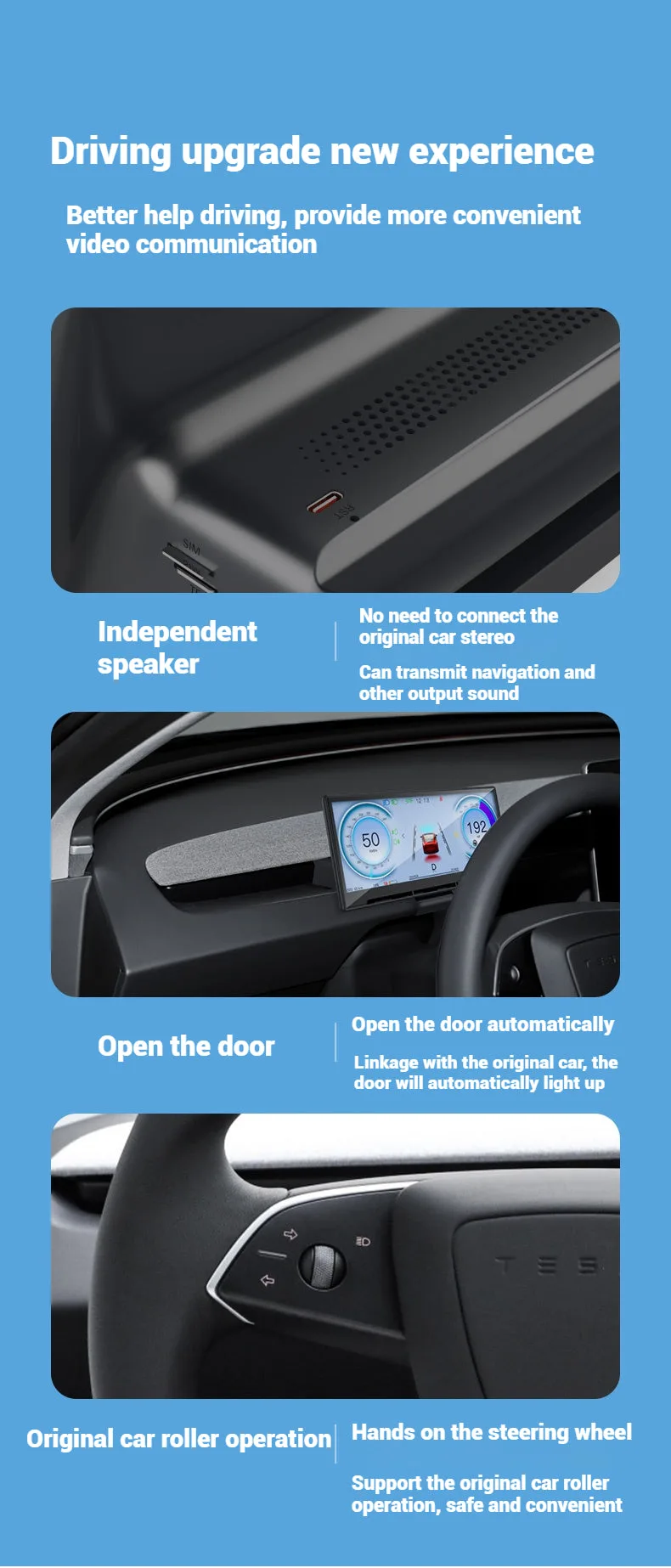 Tesla Accessories Model 3 Highland Dashboard Screen Tesla Model 3 Highland Interior Accessories CarPlay Screen Aapexgear®