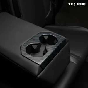 CybertruckAccessoriesRearSeatCupHolderFrameTrimCoverTesstudio_CarbonFiberPatternABS_4