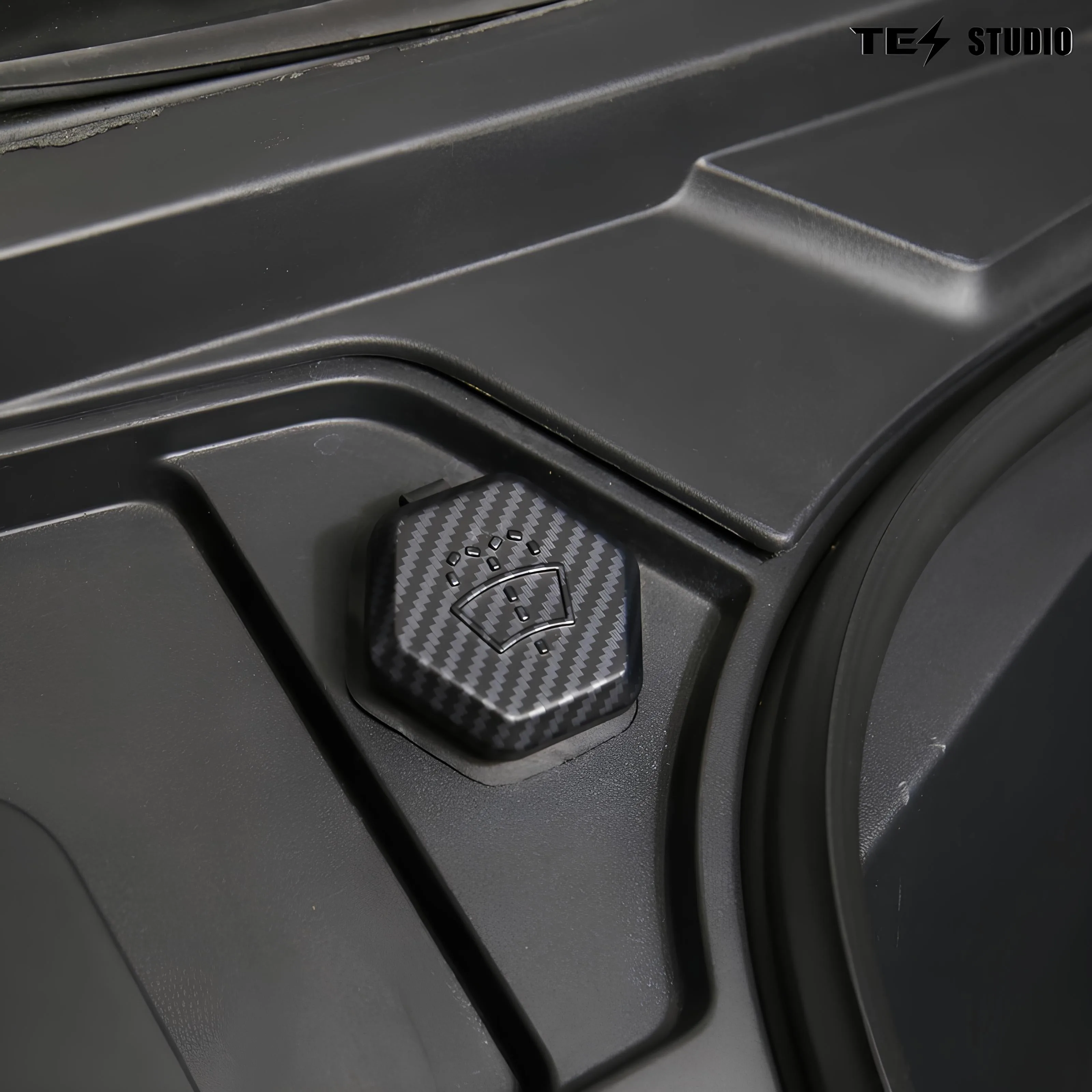 Cybertruck_Accessories_Windshield_Washer_Fluid_Filler_Cap_Trim_Cover_Tesstudio_Carbon_Fiber_Pattern_ABS_4