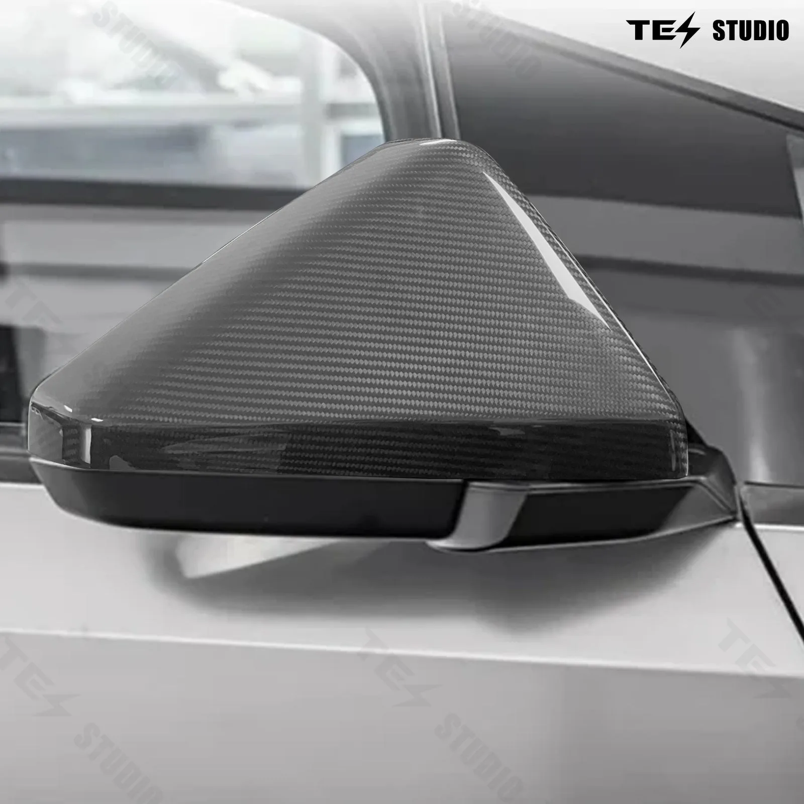 Real Carbon Fiber Side View Mirror Caps for Tesla Cybertruck Exterior Accessories 2PCS Left & Right  Aapexgear