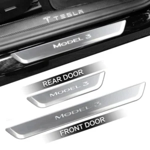 Silver-tesla-model-3-illuminated-door-sill-1