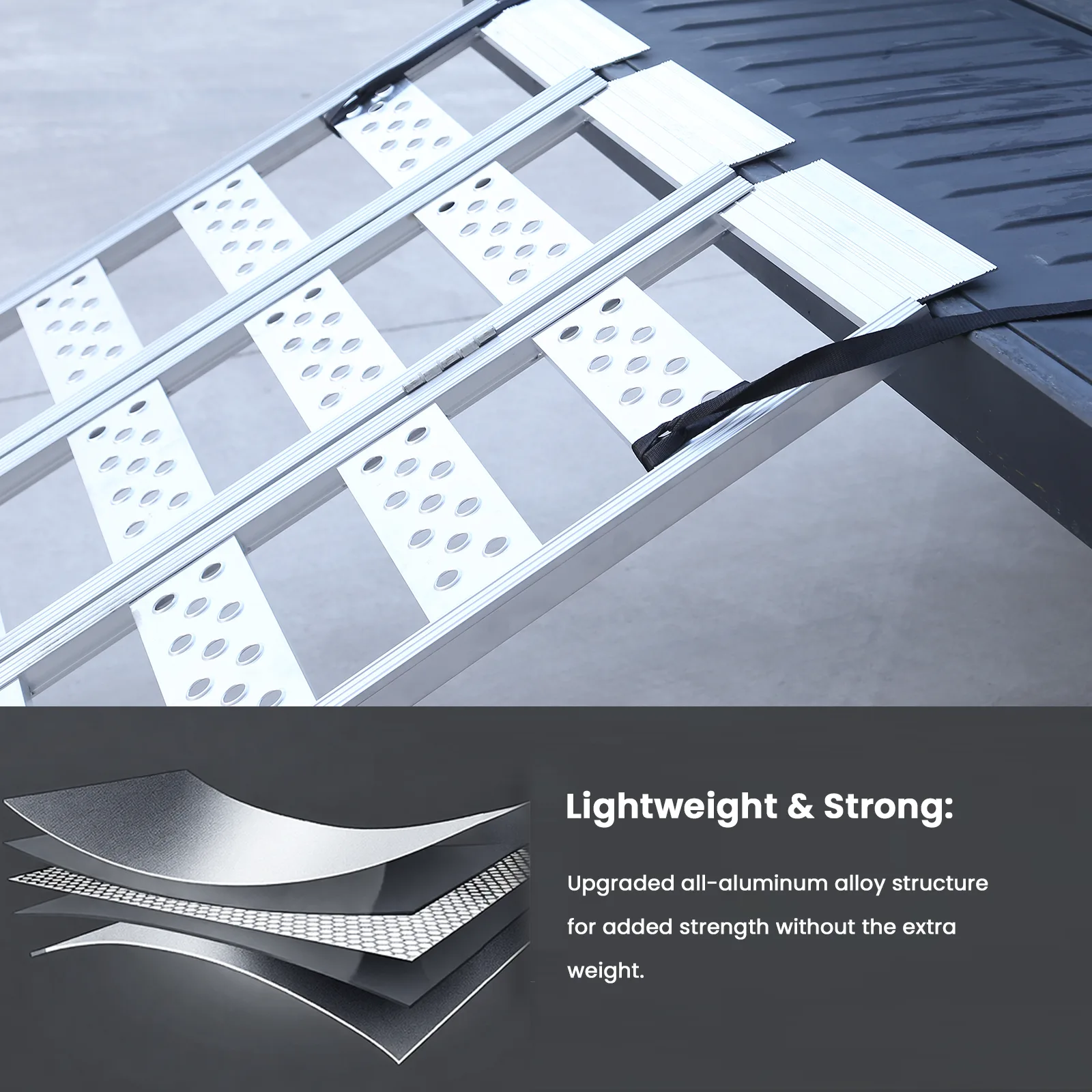 Tesla Cybertruck Loading Ramps Cybertruck Aluminum Portable Tri-Fold Loading Ramp Tesla Cybertruck Accessories Aapexgear®