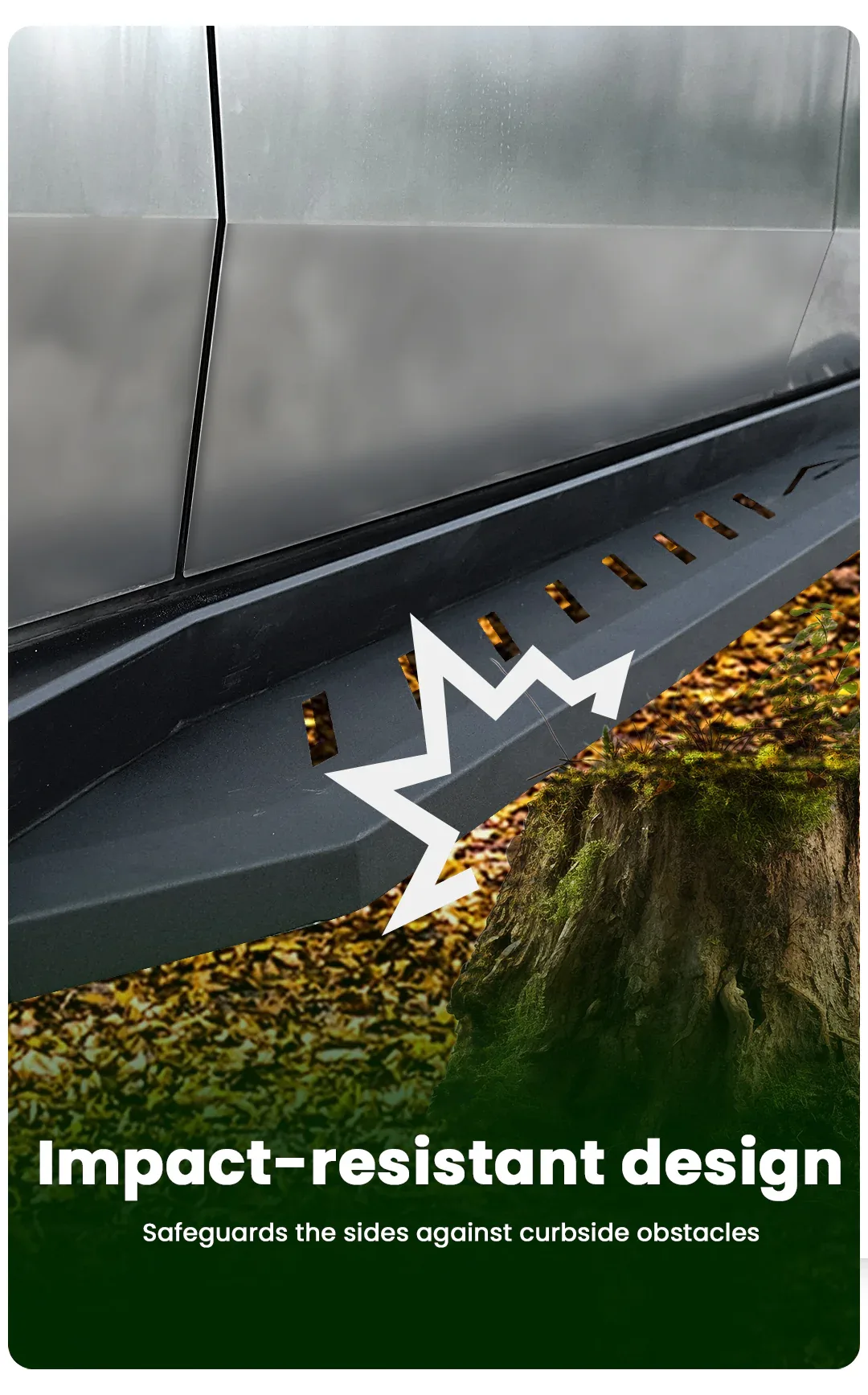 Cybertruck Running Boards Side Steps Exterior Brackets Nerf Bars Aapexgear®
