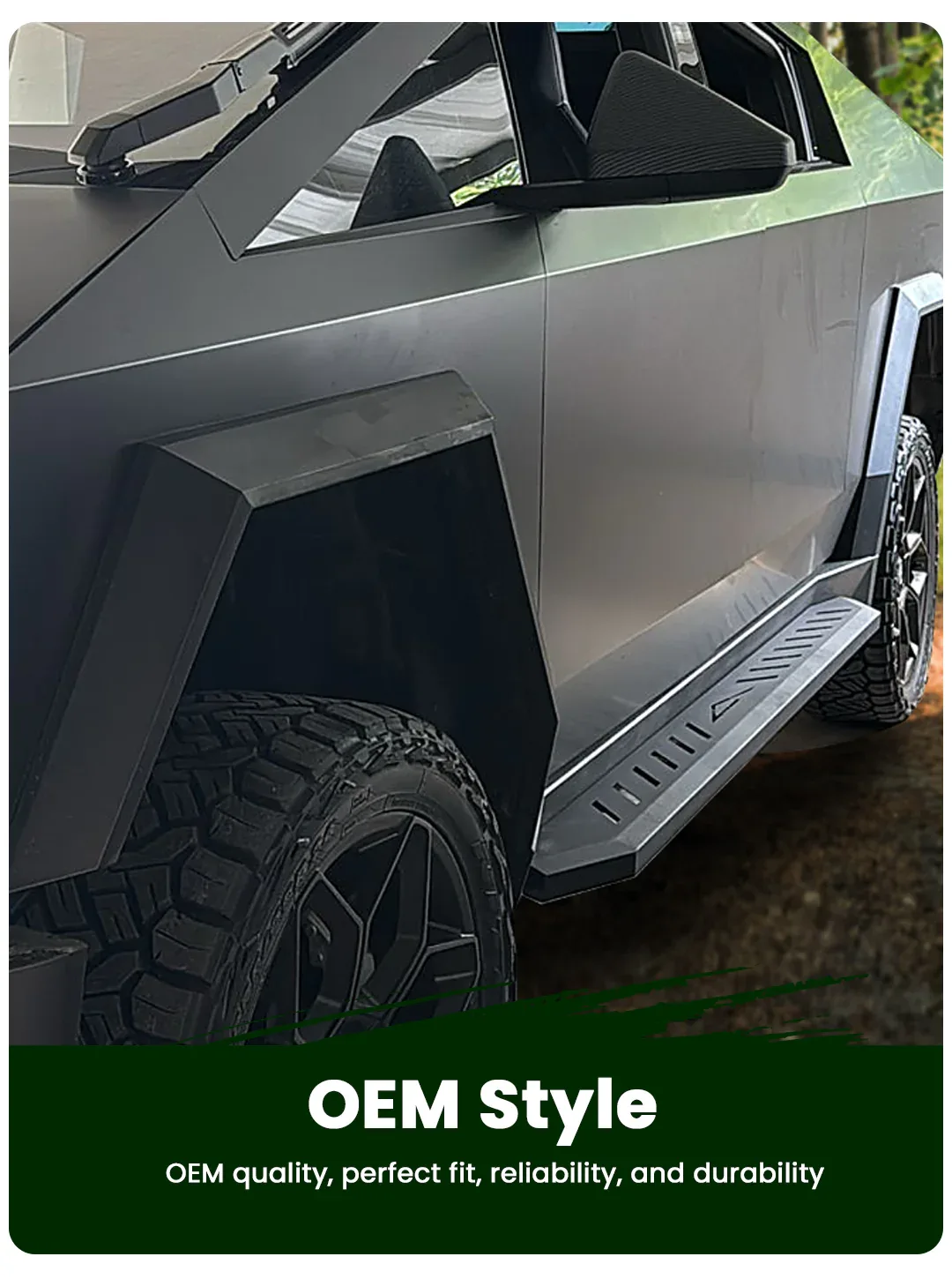 Cybertruck Running Boards Side Steps Exterior Brackets Nerf Bars Aapexgear®
