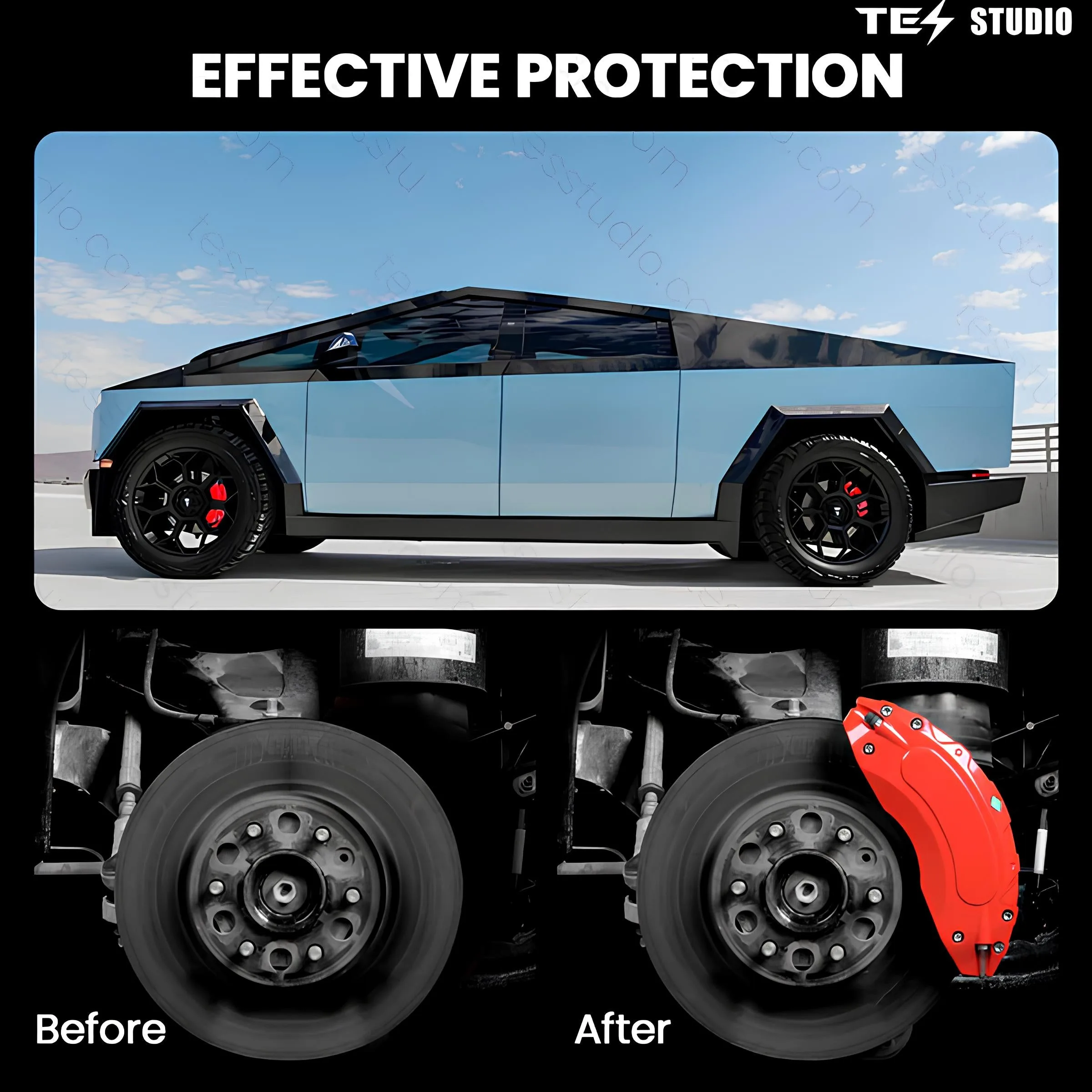 Tesla Cybertruck Brake Caliper Cover Red Yellow Cybertruck Wheel Caliper Covers Aapexgear®