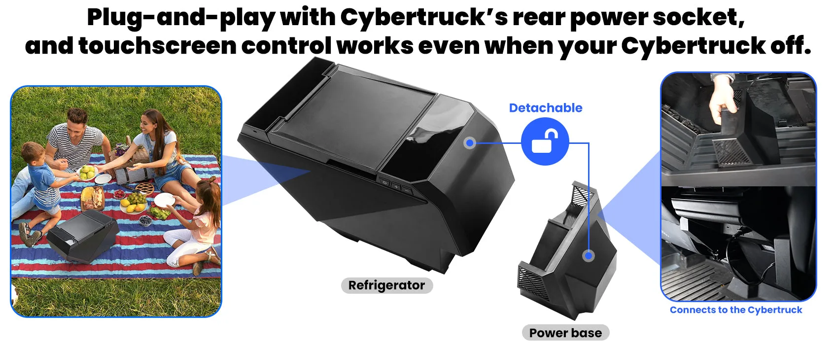 Tesla Cybertruck Cooler Cybertruck Fridge 18L Center Console Floor Refrigerator Aapexgear®