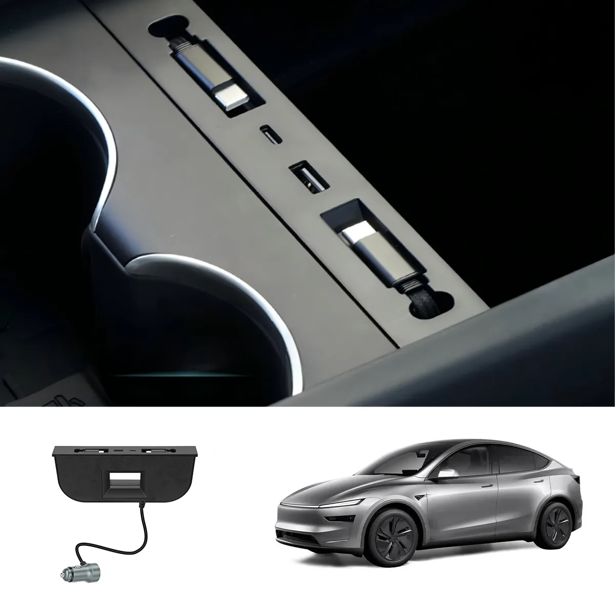Tesstudio_Center_Console_USB_Hub_for_Tesla_Model_Y_Juniper_2025_Model_3_Highland_2023