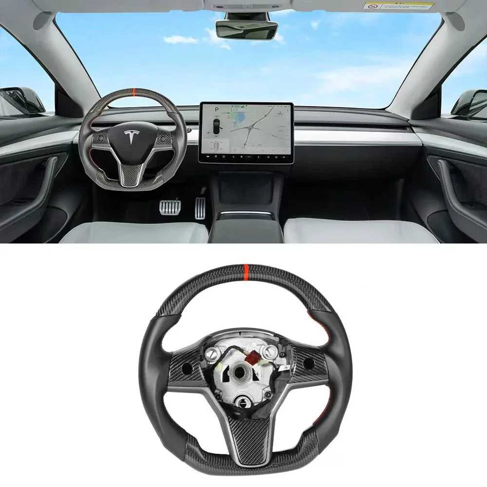 Aapexgear Napa Carbon Fiber Steering Wheel Custom For Model 3/Y