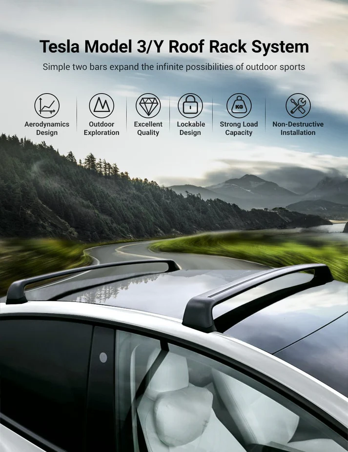 Roof Rack for Tesla Model 3 Highland / Model Y (Set of 2)