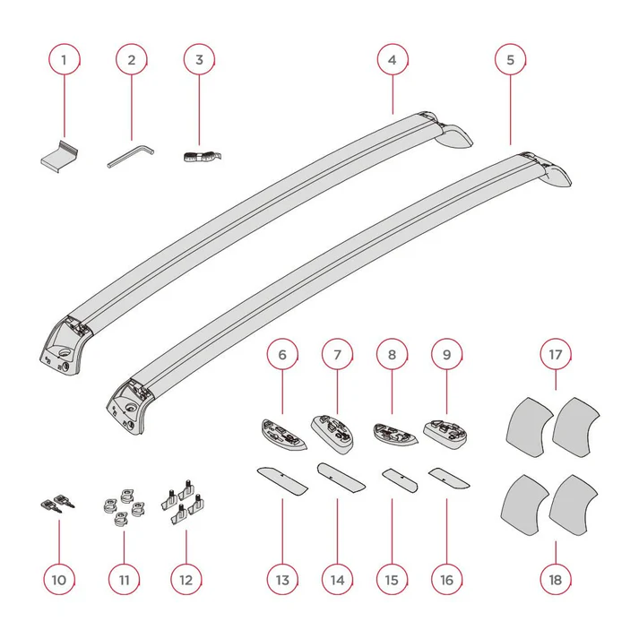 Roof Rack for Tesla Model 3 Highland / Model Y (Set of 2)