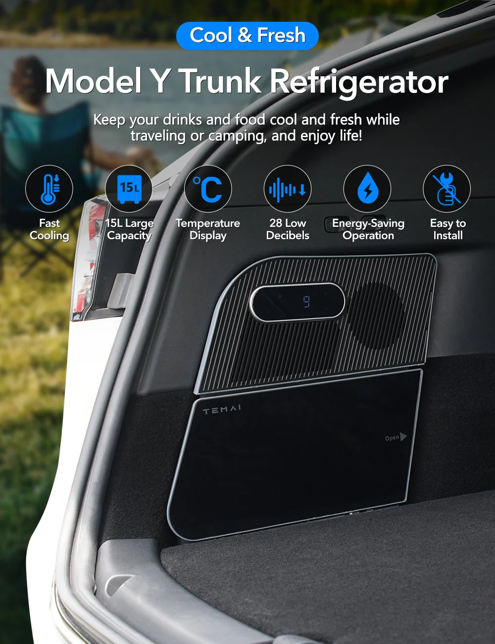 Rear Trunk On-Board Refrigerator for Model Y (5 Seaters)