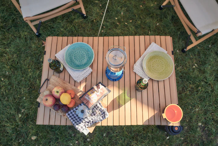 foldable solid wood outdoor camping table