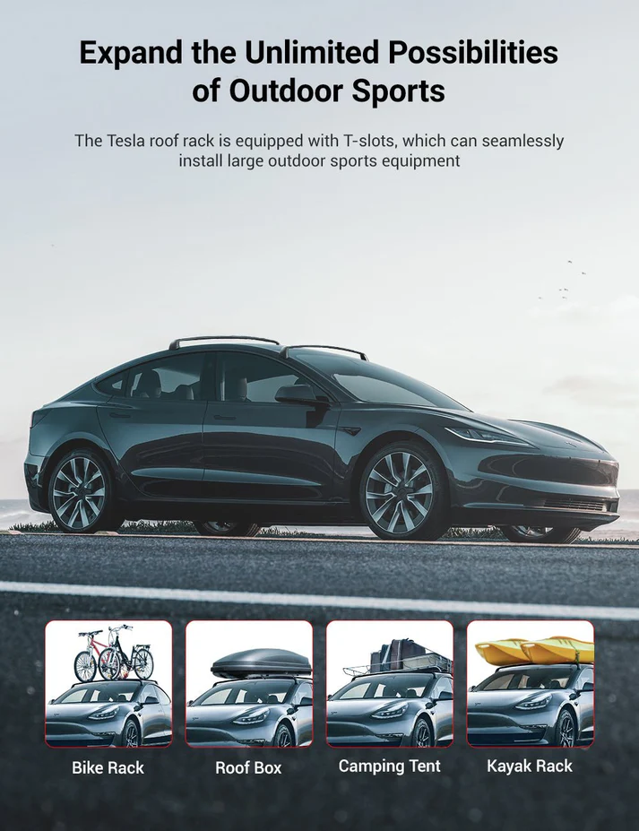Roof Rack for Tesla Model 3 Highland / Model Y (Set of 2)
